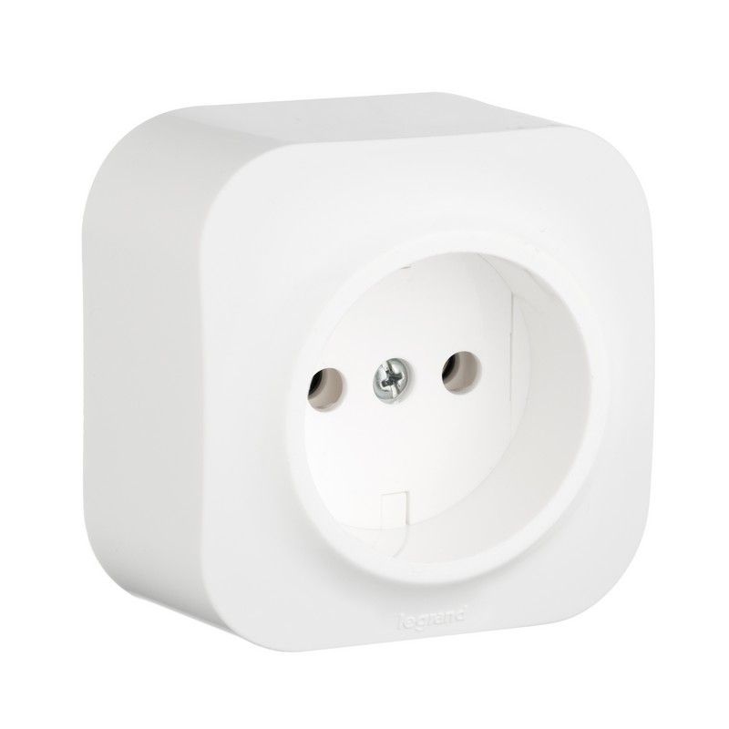 Накладные Розетки и выключатели Legrand Quteo Белый Розетка Legrand Quteo без земли без шторок белая  782210