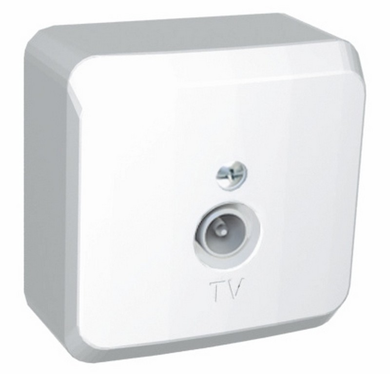 Розетка TV Schneider Electric Этюд наружный Белый единственная 0,7dB TVA-002B