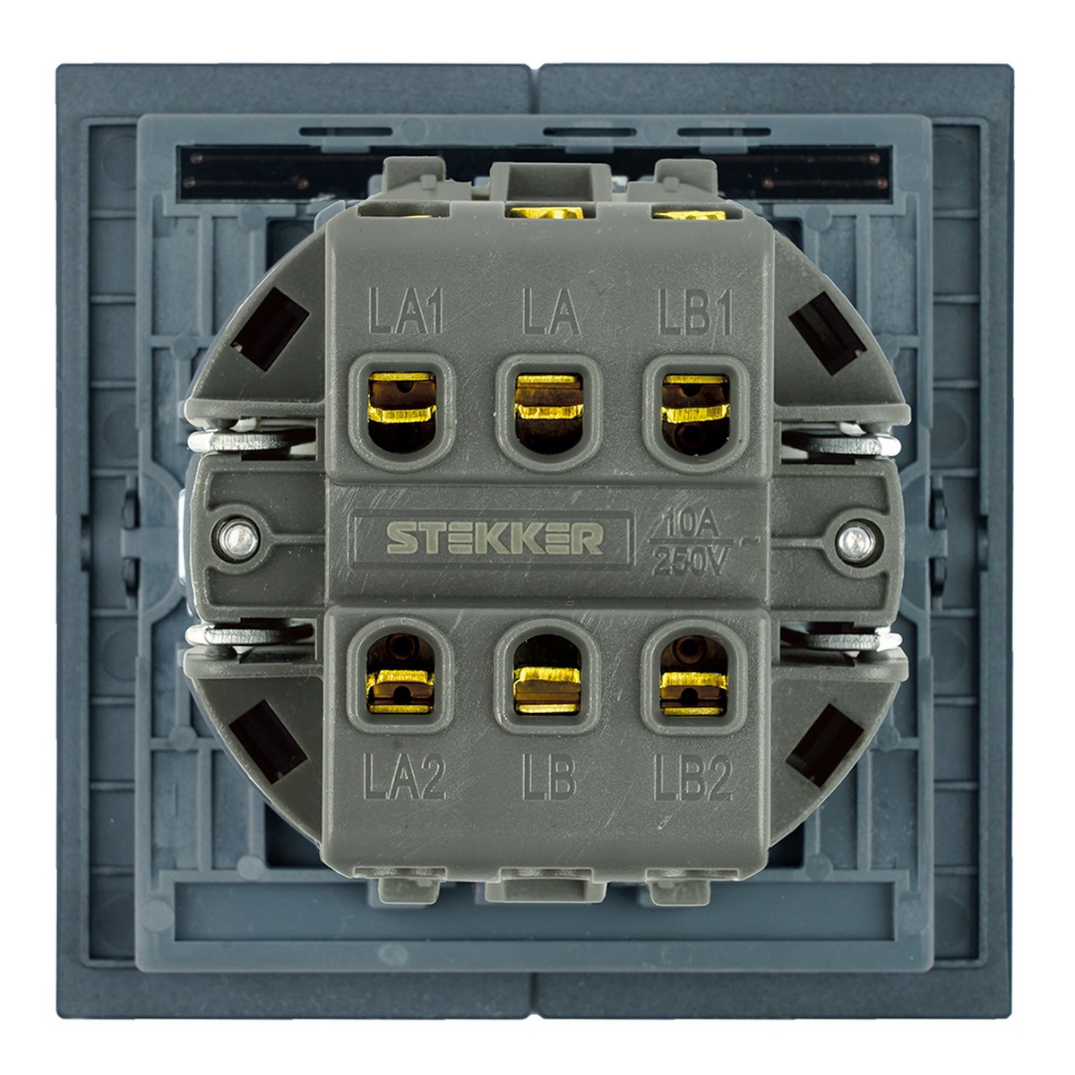 Переключатель 2-клавишный STEKKER Мия RSW10-3107-05 черный бархат 50448