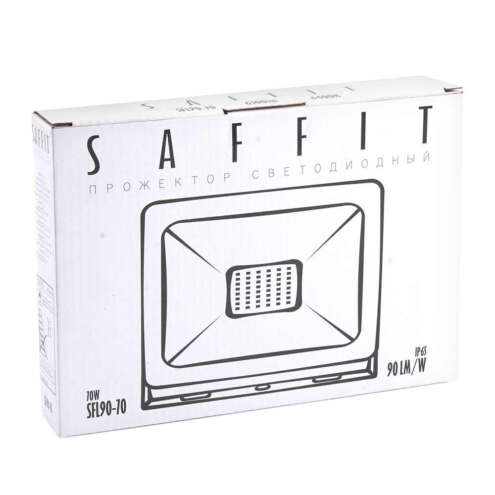 Светодиодный прожектор Saffit SFL90-70 IP65 70W 6400K черный 55176