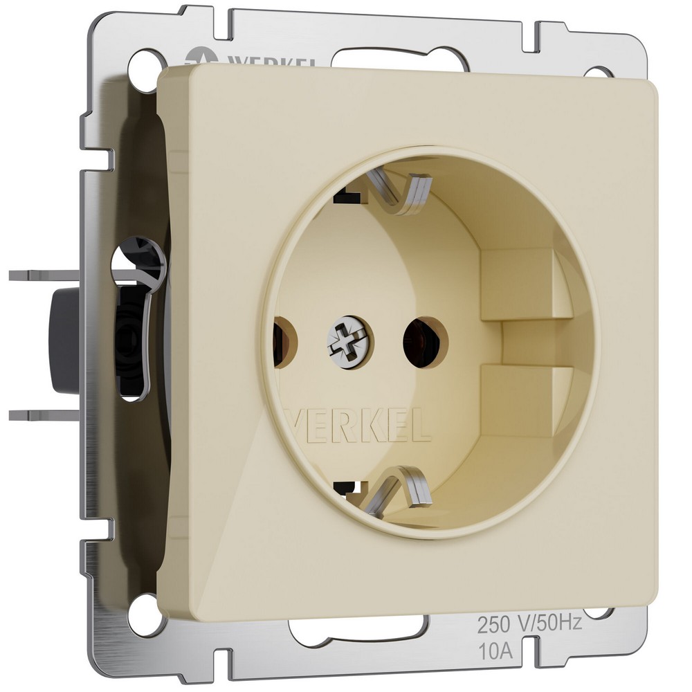Werkel айвори акрил Розетка Werkel с заземлением и шторками (айвори акрил) W11711430