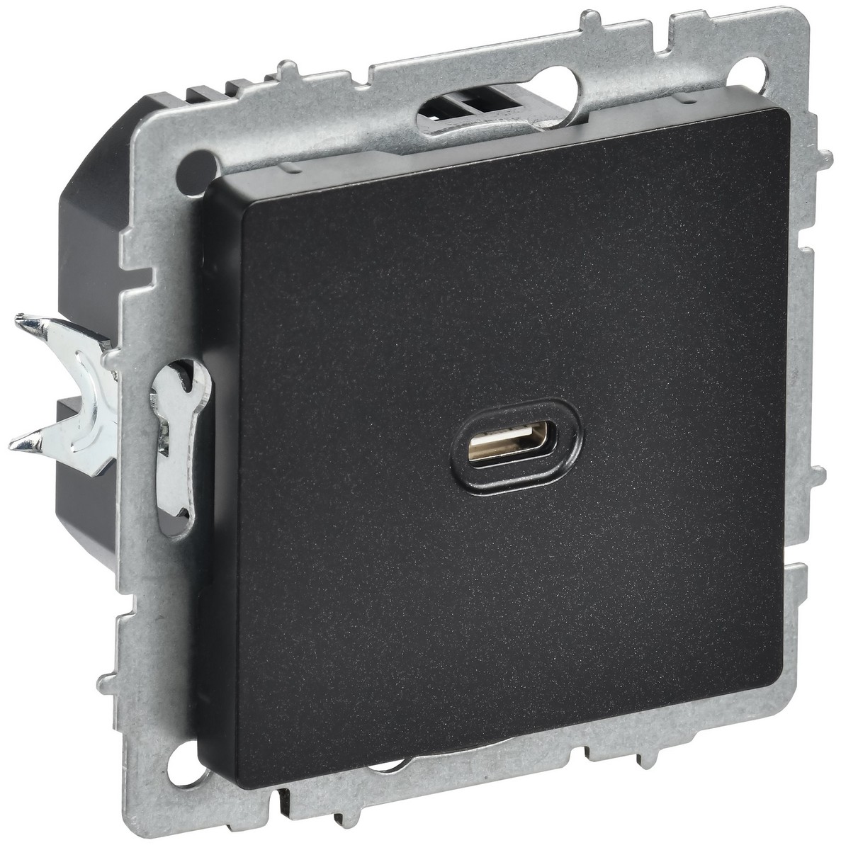 IEK Brite Черный Розетка USB IEK BRITE C 65Вт высокоскор. зар. РЮ12-1-БрЧ черный