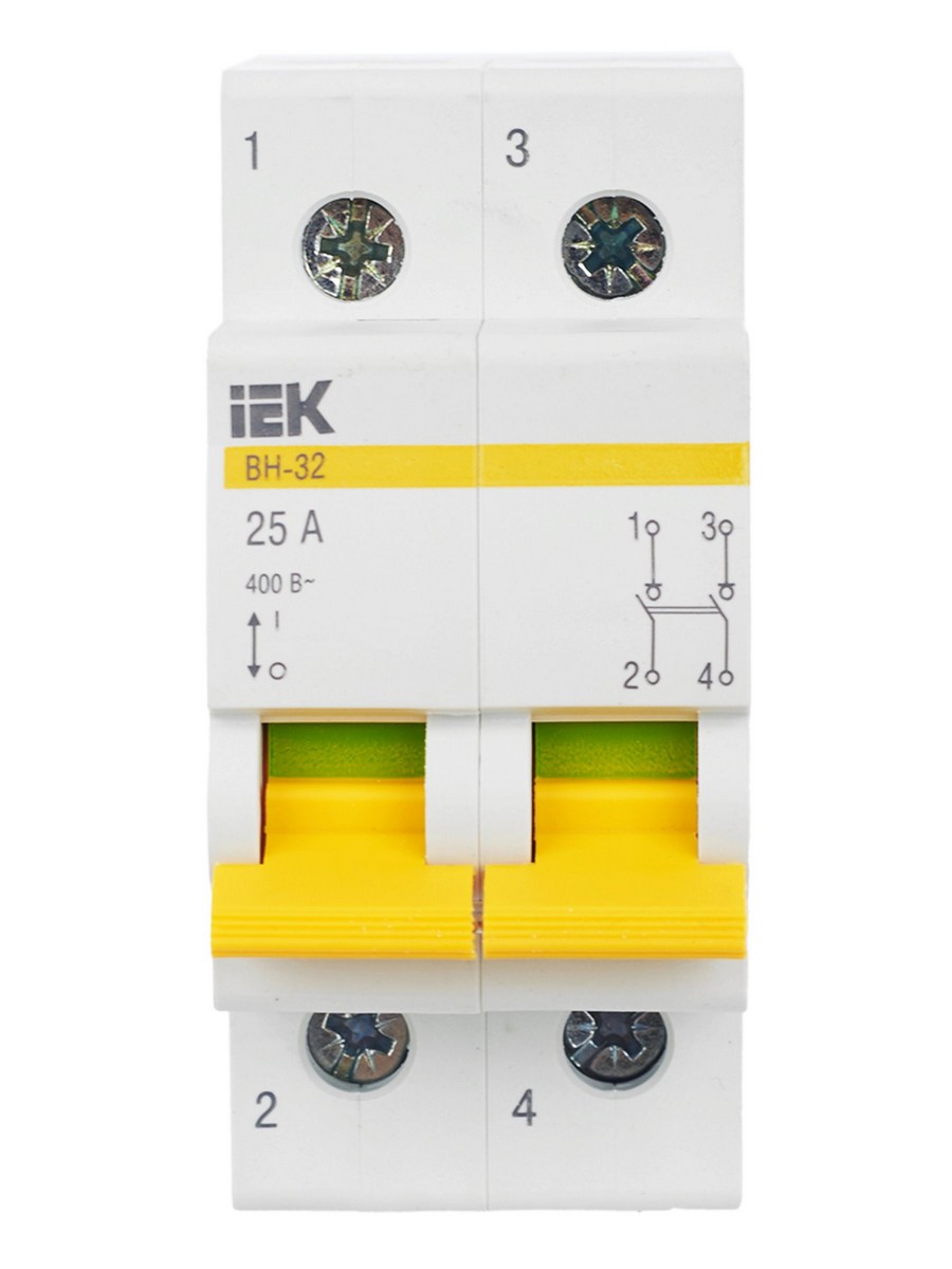 Выключатель нагрузки IEK KARAT (мини-рубильник) ВН-32 2Р 25А MNV10-2-025