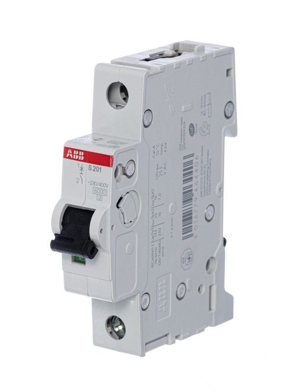 1 полюсные (однополюсные) Автоматический выключатель ABB S201 63A (C) 6kA 2CDS251001R0634 