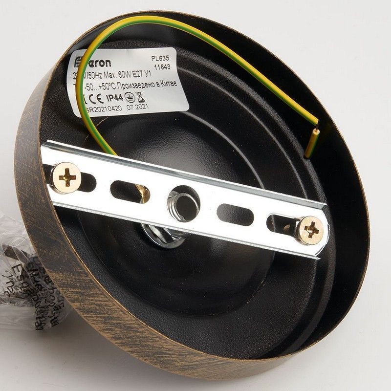 Уличные светильники на цепочке Светильник садово-парковый Feron PL635 на цепочке 60W 230V E27 черное золото 11643 