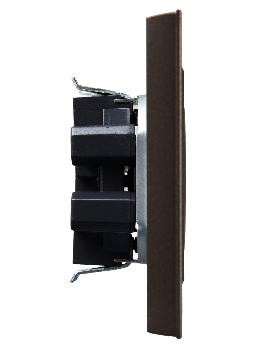 IEK Brite Бронза Розетка IEK BRITE Темн.бронза 2-я без з/к с з/ш 10А в сборе РСш12-2-БрТБ BR-R23-10-K45-F