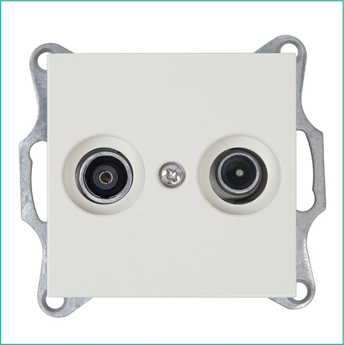 JASMART G - розетки и выключатели Розетка JASMART TV+FM проходная слоновая кость G6205V