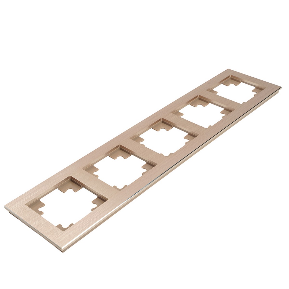 Катрин - Розетки и выключатели Stekker Рамка 5-местная металл STEKKER MFR00-7005-02 Катрин шампань 50026