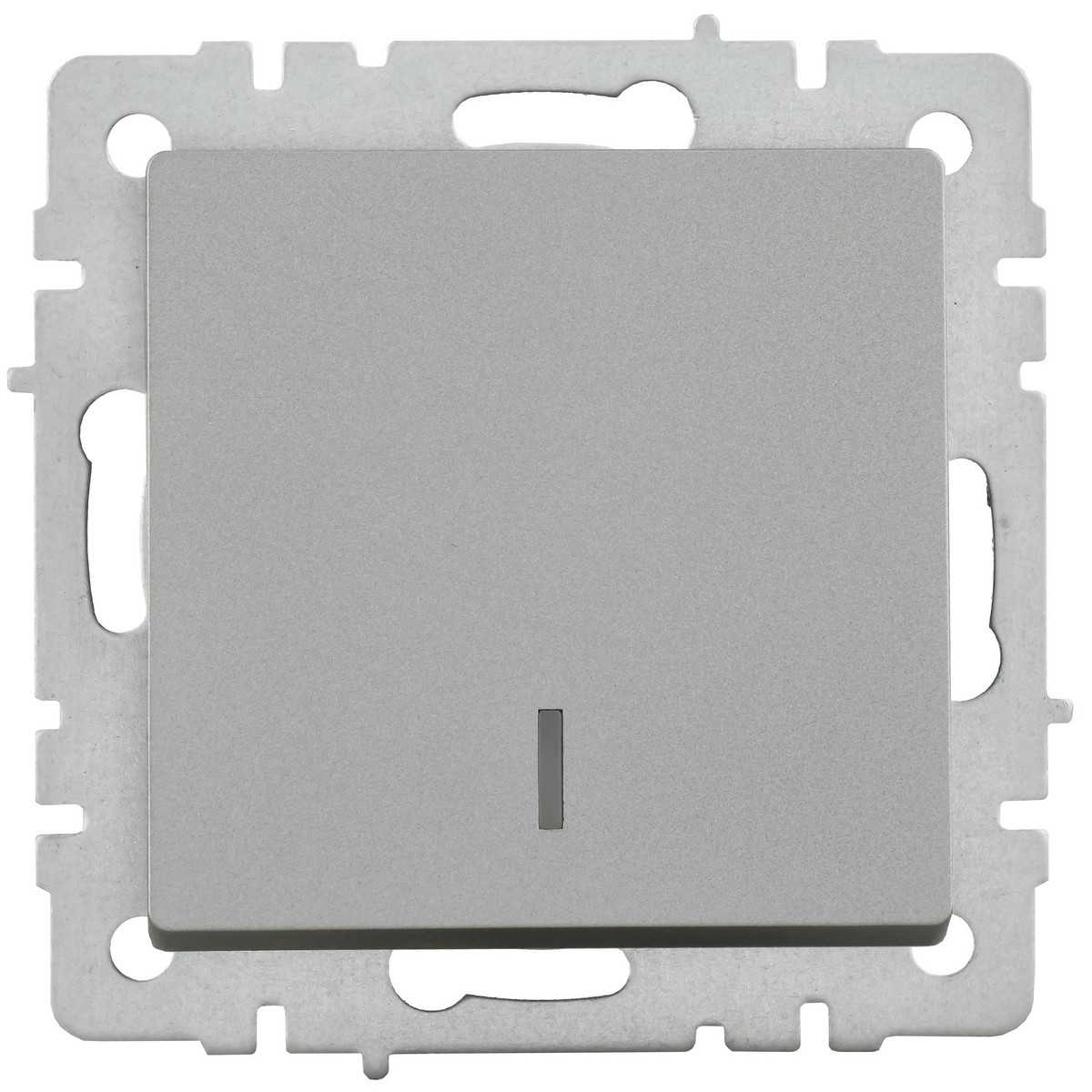 Выключатель IEK BRITE 1-клавишный с индикацией 10А ВС10-1-1-БрС сталь BR-V10-1-10-K46