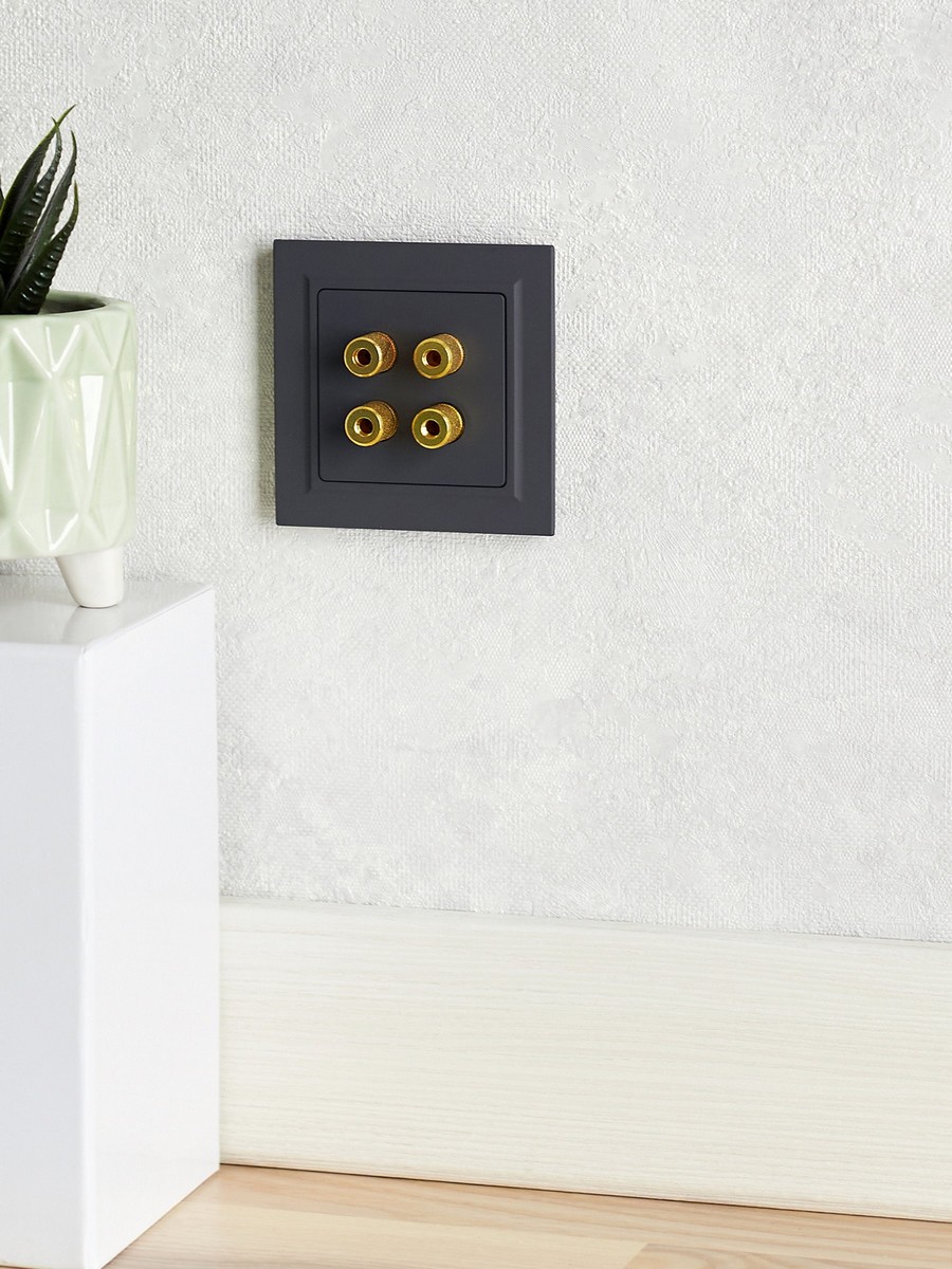 IEK Brite Графит Аудиорозетка IEK BRITE 4-местная РА10-БрГ графит BR-S40-K53