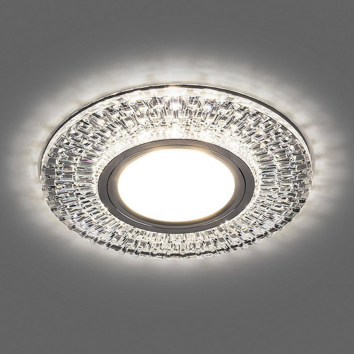 Светильник встраиваемый Feron CD943 с LED подсветкой MR16 прозрачный хром 32991