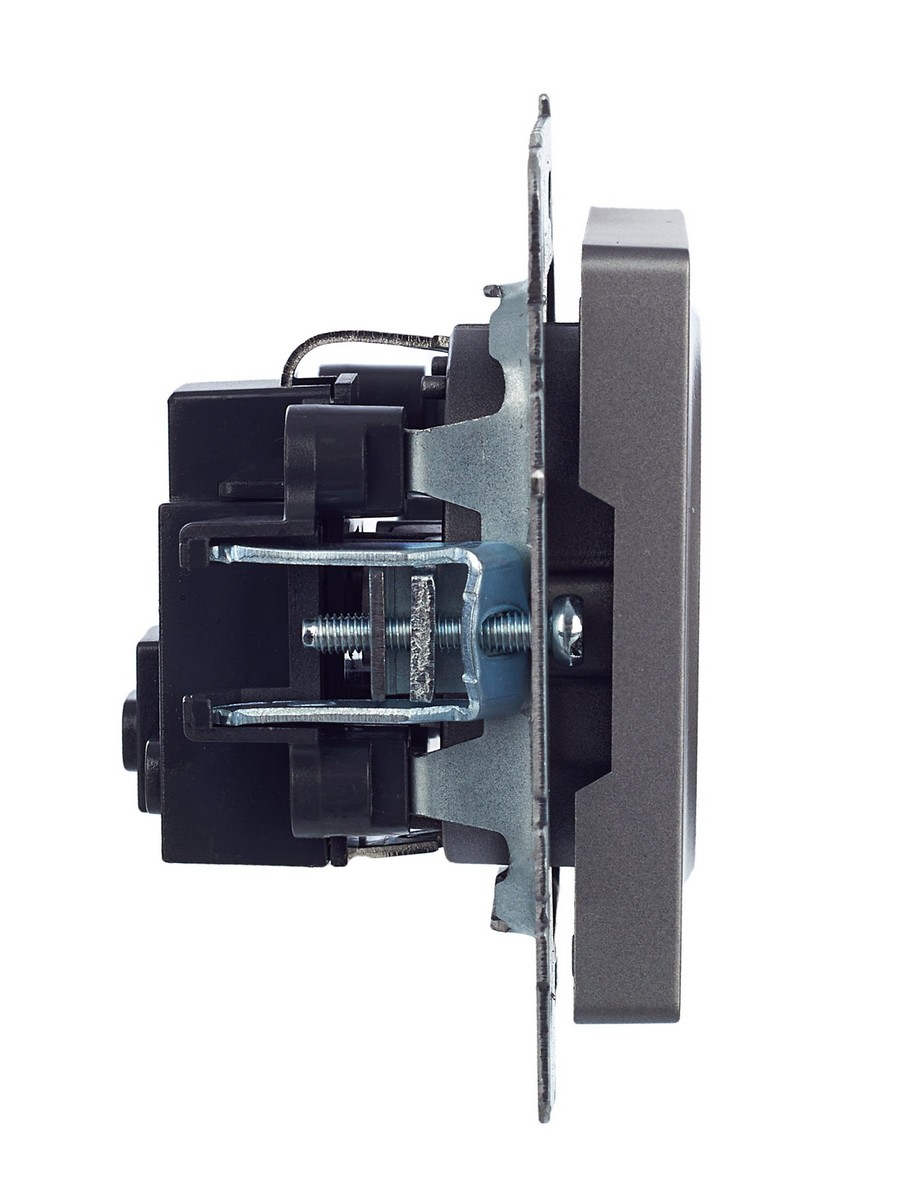 Розетка IEK BRITE с/з без шторок 16А РС11-1-0-БрС сталь BR-R11-16-K46