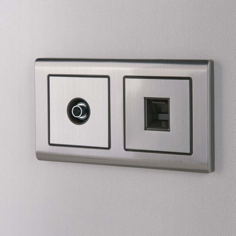 Накладка Werkel для RJ45 и RJ11 (глянцевый никель) WL02-RJ-CP