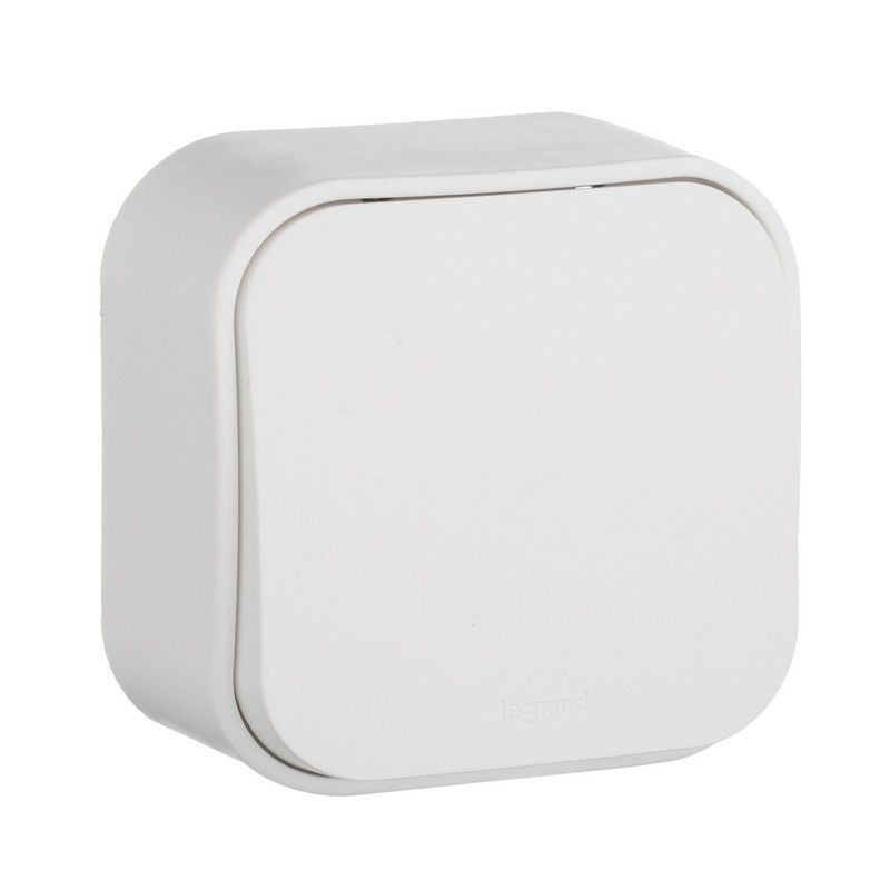 Накладные Розетки и выключатели Legrand Quteo Белый Переключатель Legrand Quteo 10A 1-клавишный проходной белый  782204