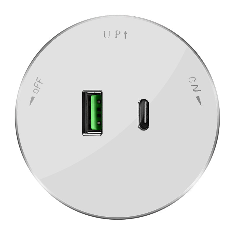 Розетка 2хUSB Systeme Electric MultiTrack  (тип А+С) 18Вт, 5В/3А Белый MTK13003W