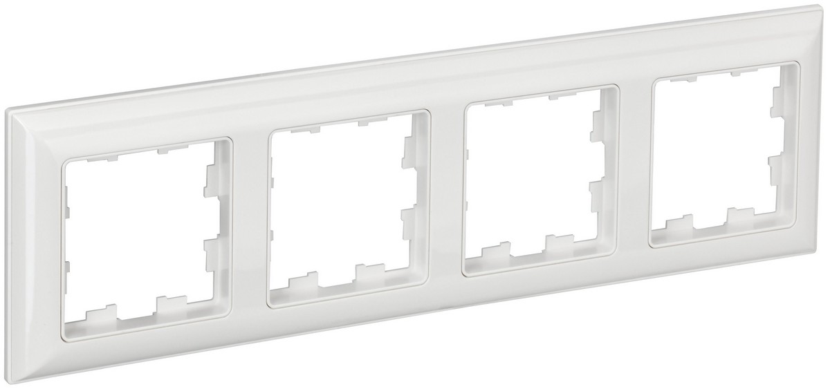Рамка IEK BRITE DECOR Белый 3D-форма 4-м РУ-4-Бр BR-M42-12-K01
