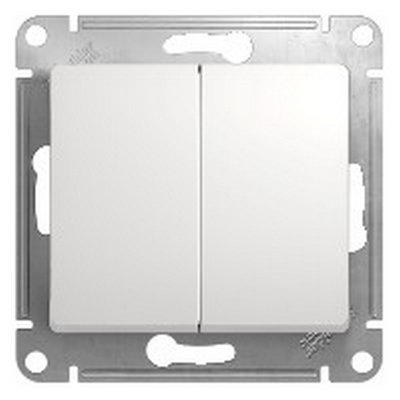 Переключатель Systeme Electric Glossa Белый 2-клавишный, сх.6 GSL000165