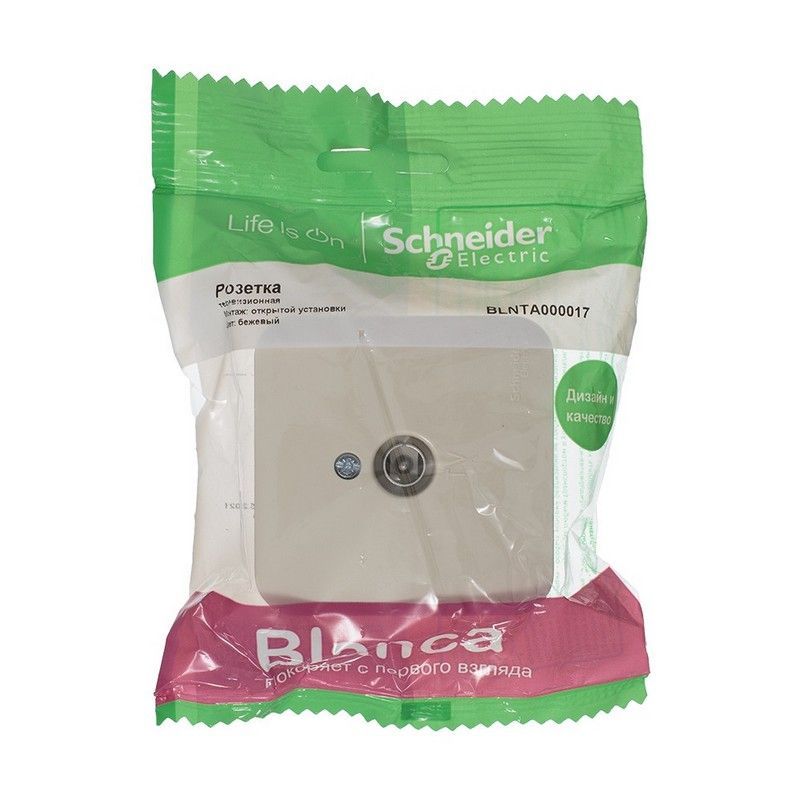 Blanca бежевые розетки и выключатели Коннектор SE Blanca TV Бежевый наружный изолир. пластина BLNTA000017