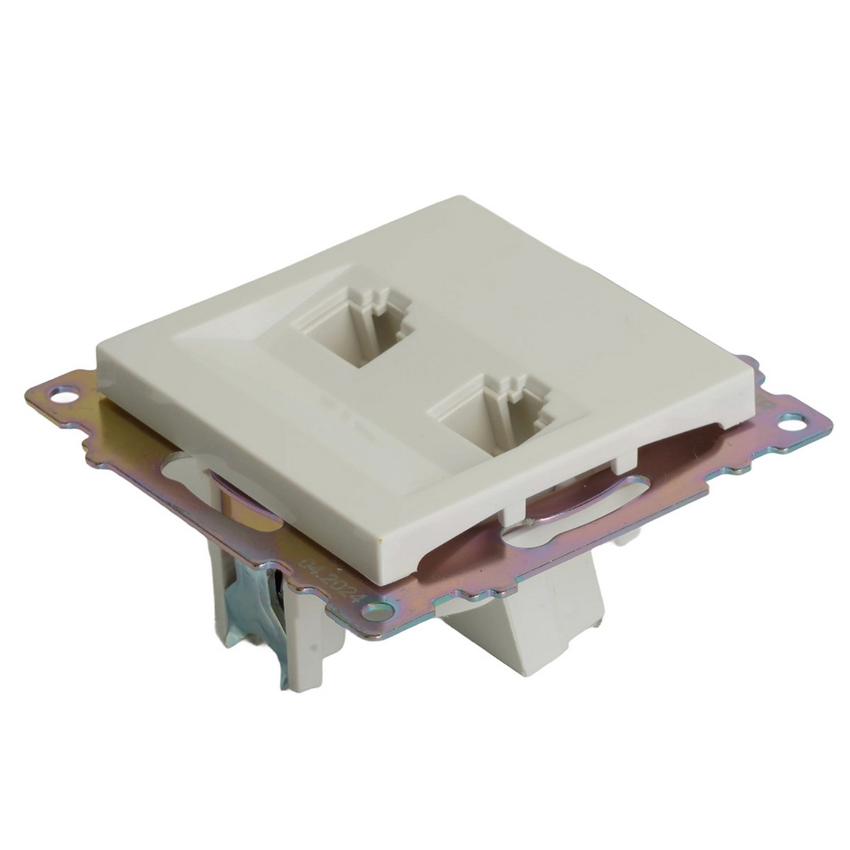 Розетка компьютерная 2-местная RJ-45 STEKKER GLS00-7109-01 Катрин белый 50003
