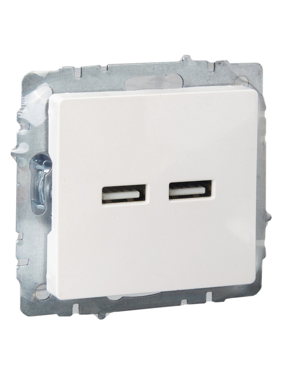 IEK Brite Жемчуг Розетка IEK BRITE USB A+A 3,1А РЮ10-1-БрЖ жемчужный BR-U21-D31-K36