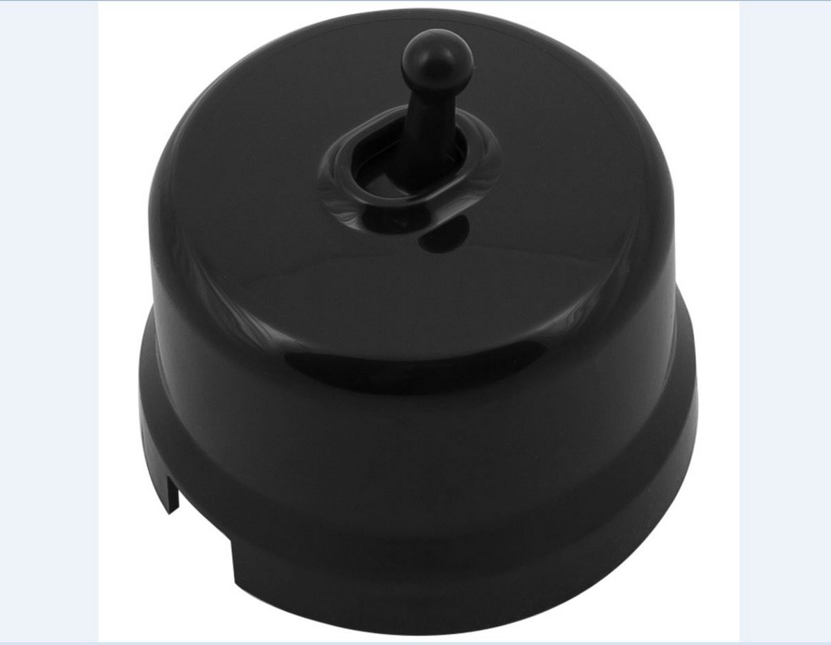 Bironi Лизетта - Ретро розетки и выключатели Выключатель перекрестный BIRONI Черный 1-кл (тумблерный) B1-233-23