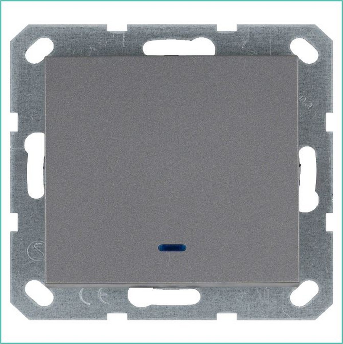 JASMART G - розетки и выключатели Выключатель одноклавишный JASMART со светодиодом Алюминий G3011NS