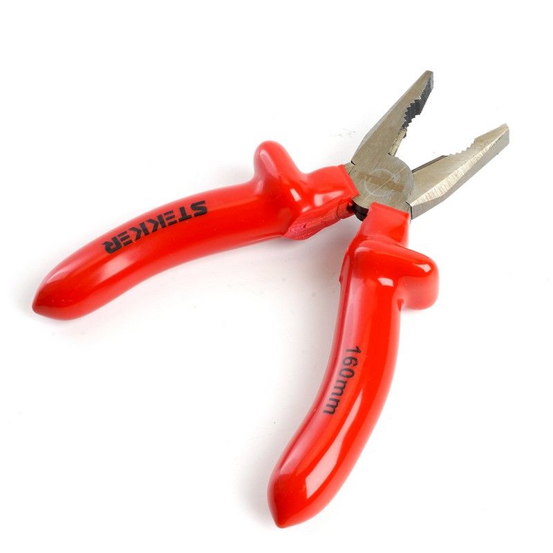 Плоскогубцы комбинированные диэлектрические STEKKER  160мм Cr-V PLE1-160-S 39776 фото