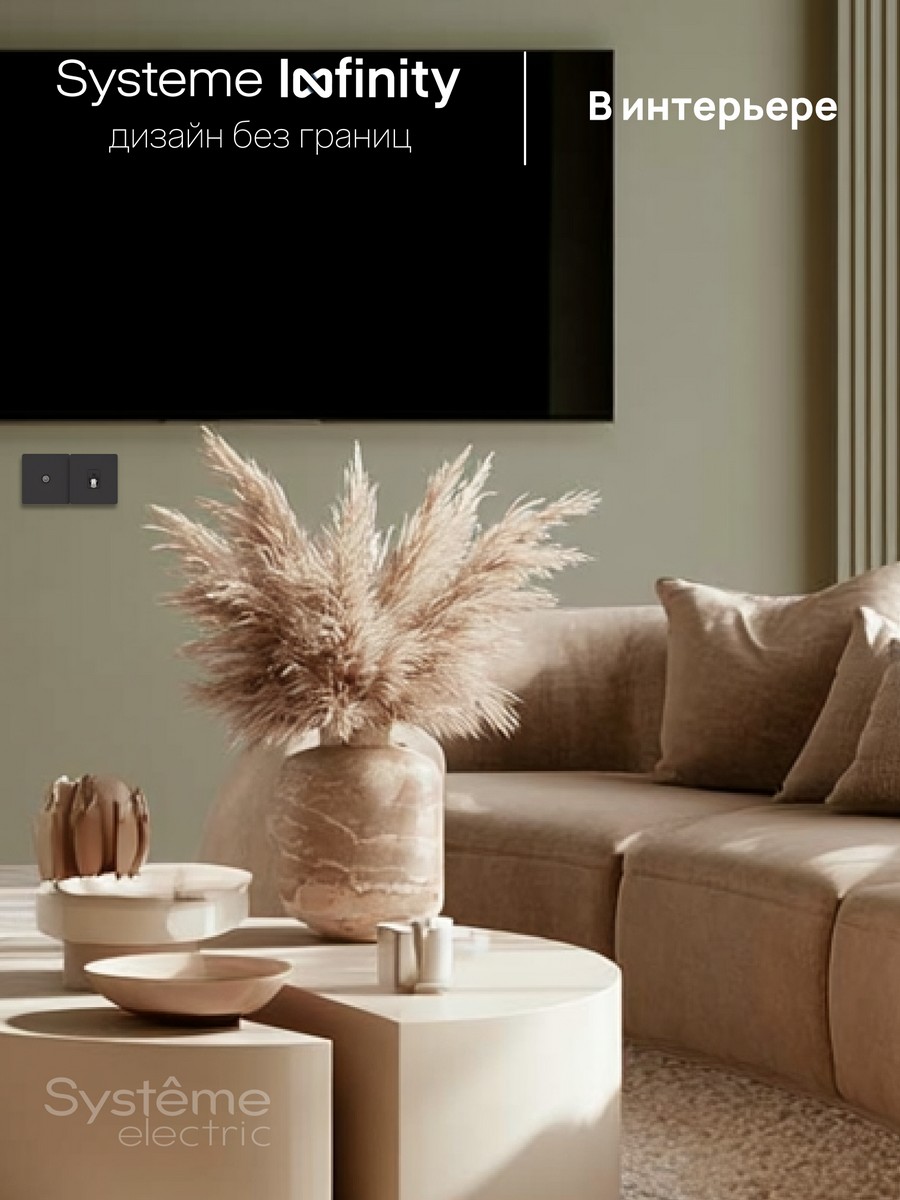 Розетка Systeme Electric Infinity Вулканический пепел телевизионная TV/FM/SAT 5-2400MГц FSE000798