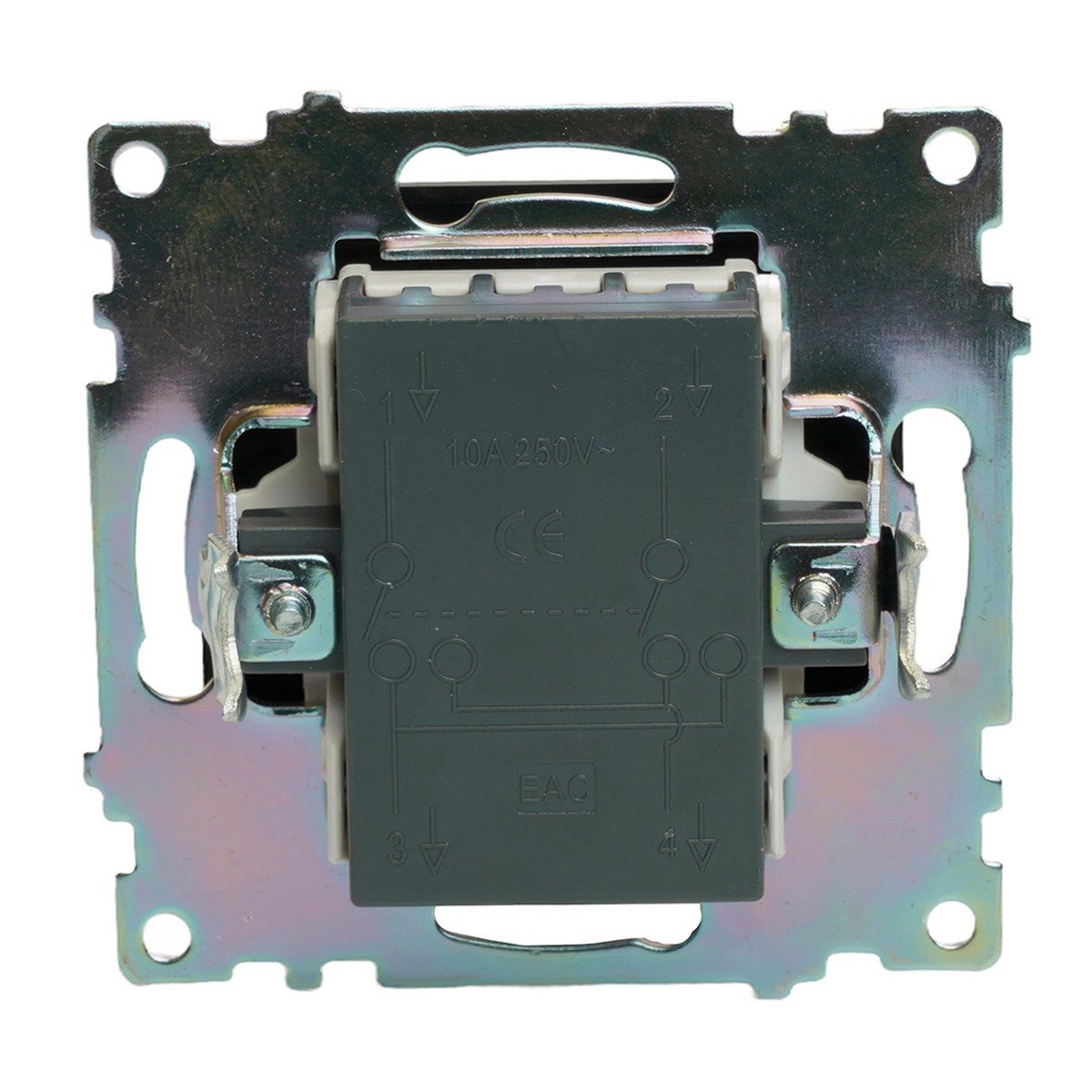 Катрин - Розетки и выключатели Stekker Переключатель STEKKER перекрестный 1-клавишный GLS10-7110-05 Катрин черный 49177