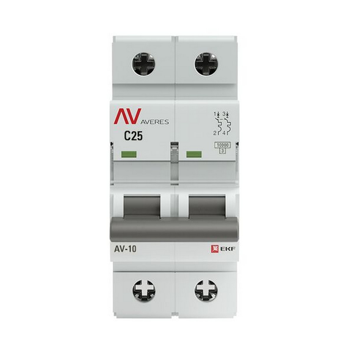 Автоматический выключатель EKF AVERES AV-10 (С) 2P 25А 10kA mcb10-2-25C-av