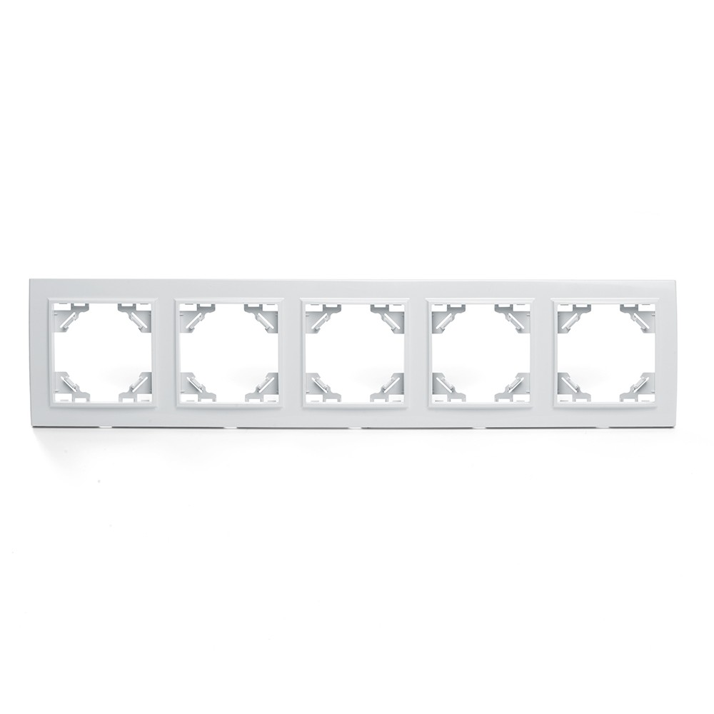 Эрна - Розетки и выключатели Stekker Рамка 5-местная горизонтальная STEKKER PPFR00-9005-01 серия Эрна белый 39620