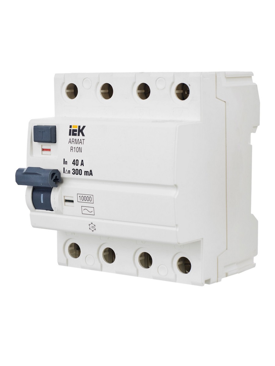 IEK ВДТ УЗО IEK ARMAT R10N 4P 40А 300мА тип A AR-R10N-4-040A300 
