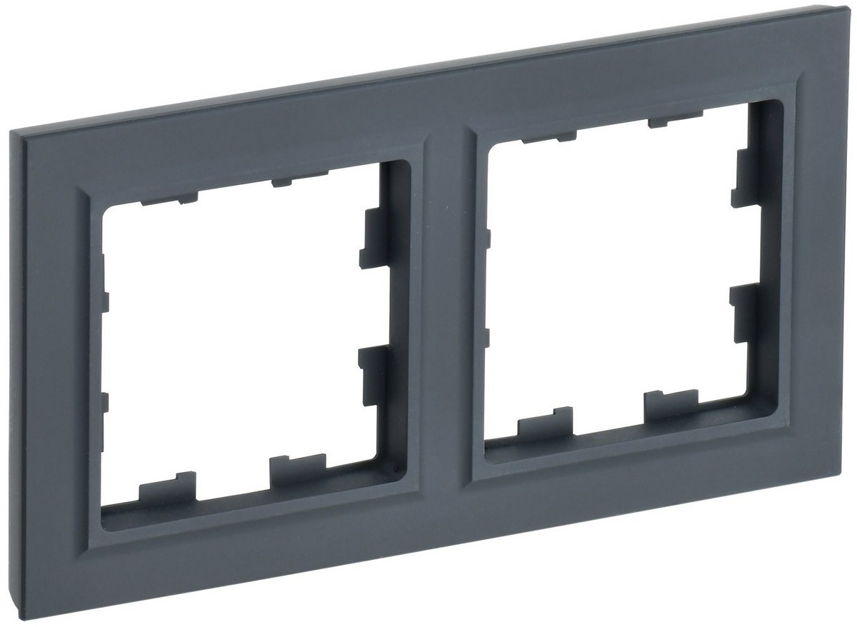 Рамка IEK BRITE 2-местная РУ-2-БрГ графит BR-M22-K53