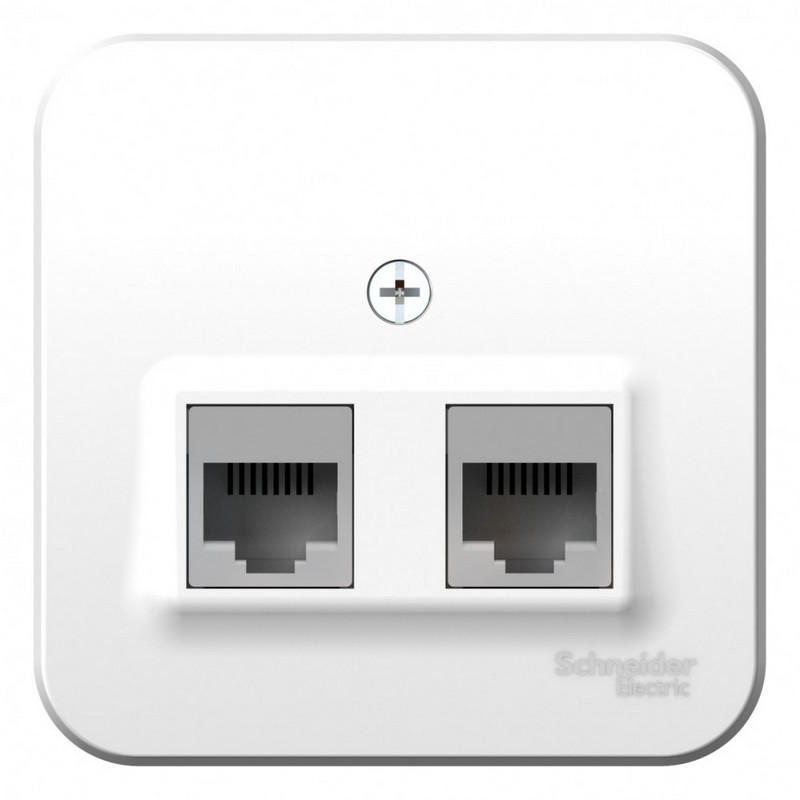 Розетка SE Blanca 2-ая Белый наружный компьютерная RJ45 кат.5E изолир. пластина BLNIA045451
