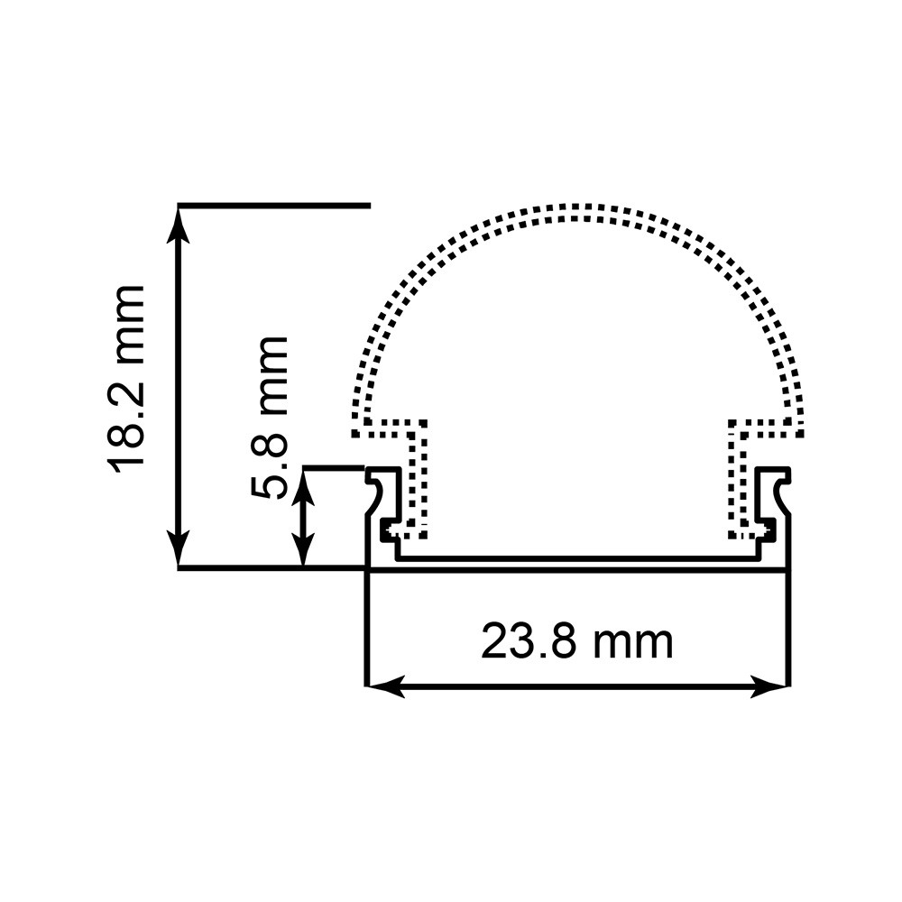 Профиль и крепеж для светодиодной ленты Профиль алюминиевый круглый широкий серебро CAB283 10302 