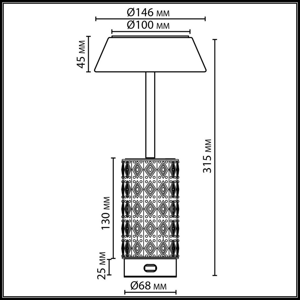 Настольная лампа беспроводная ODEON LIGHT 5454/8TLA LULU