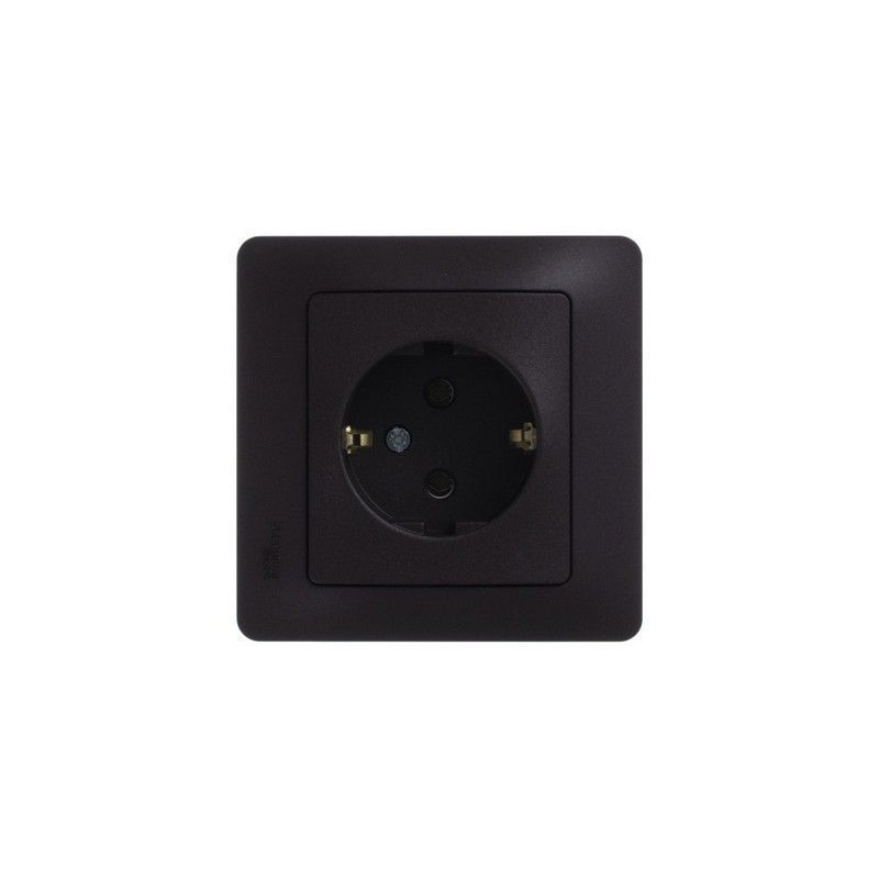 Glossa Шоколад Розетка Systeme Electric Glossa Шоколад с заземлением, 16А механизм GSL000843