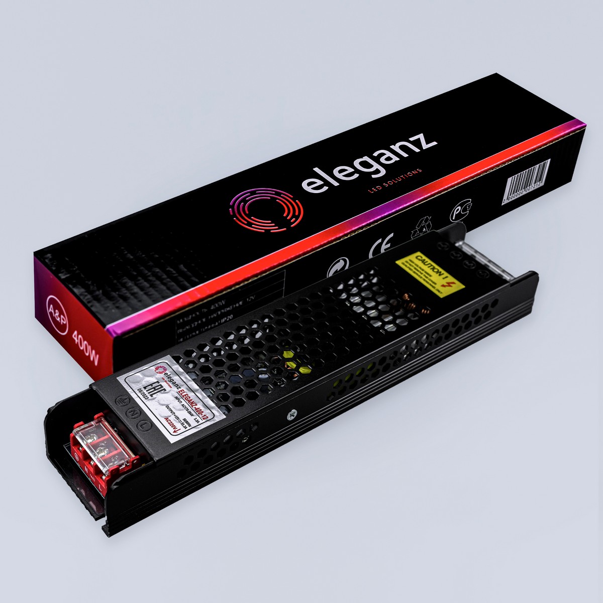 Блоки питания для светодиодной ленты Блок питания для светодиодной ленты Eleganz 12V 400W IP44 узкий 1133 