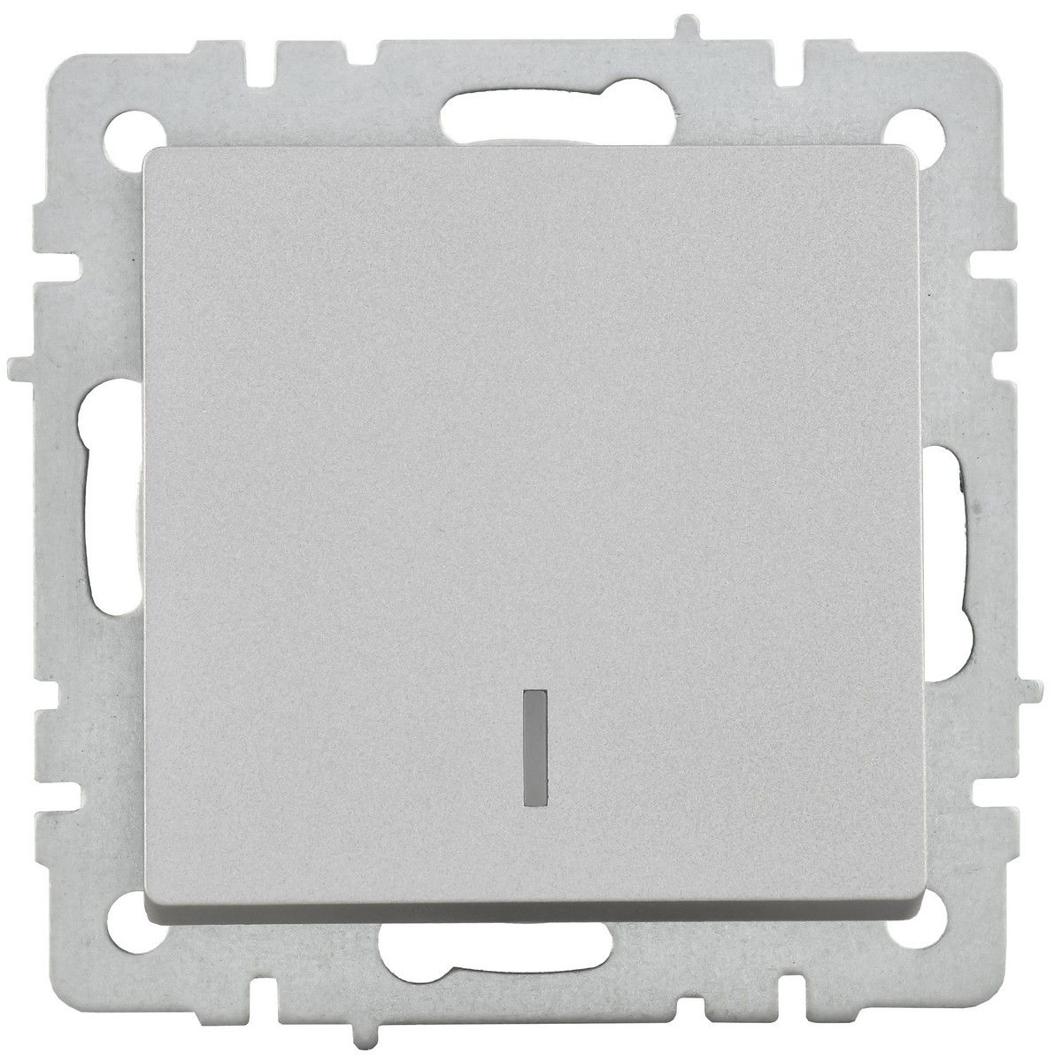 Выключатель IEK BRITE 1-клавишный с индикацией 10А ВС10-1-1-БрА алюминий BR-V10-1-10-K47