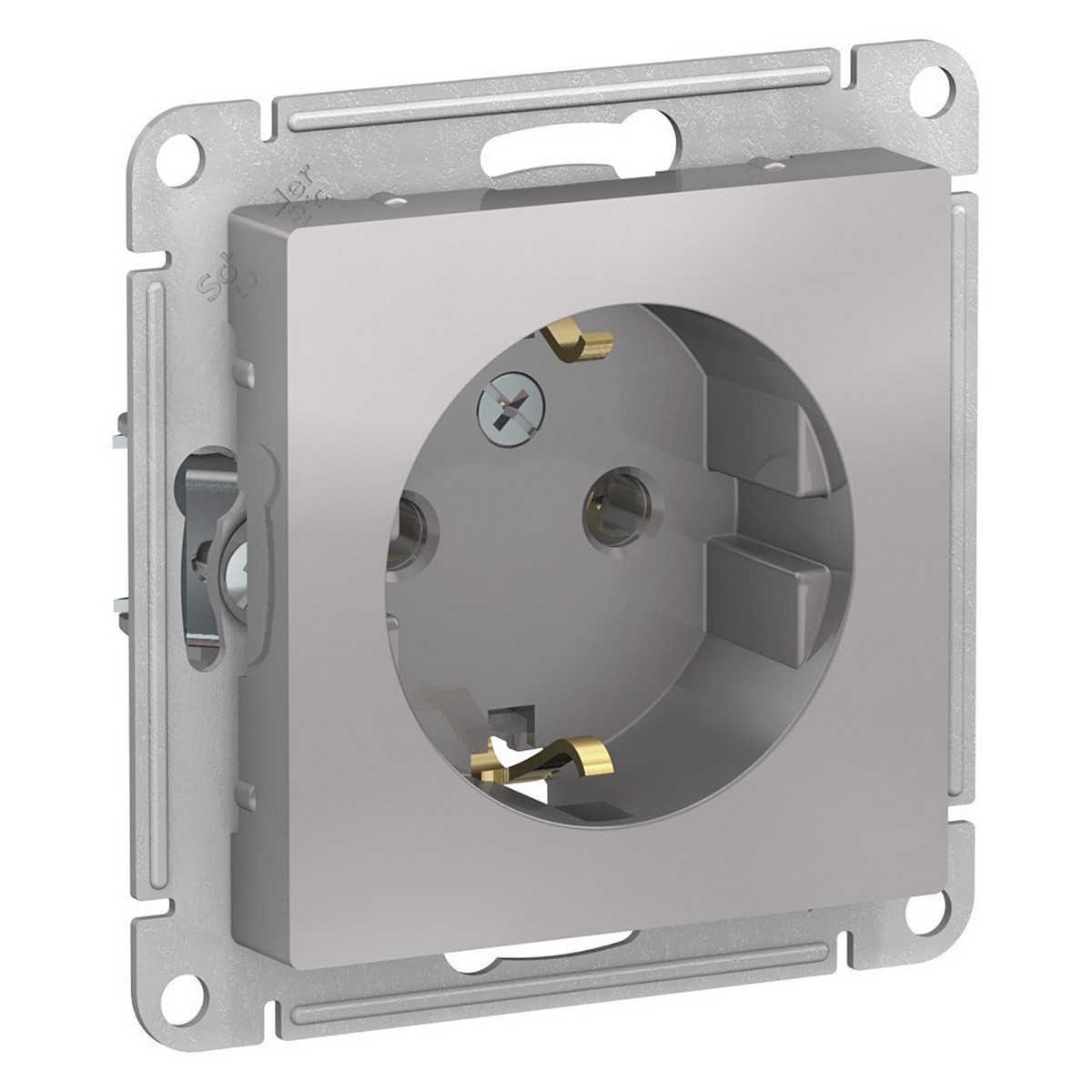 Розетка Systeme Electric AtlasDesign Алюминий с/з, 16А, ATN000343
