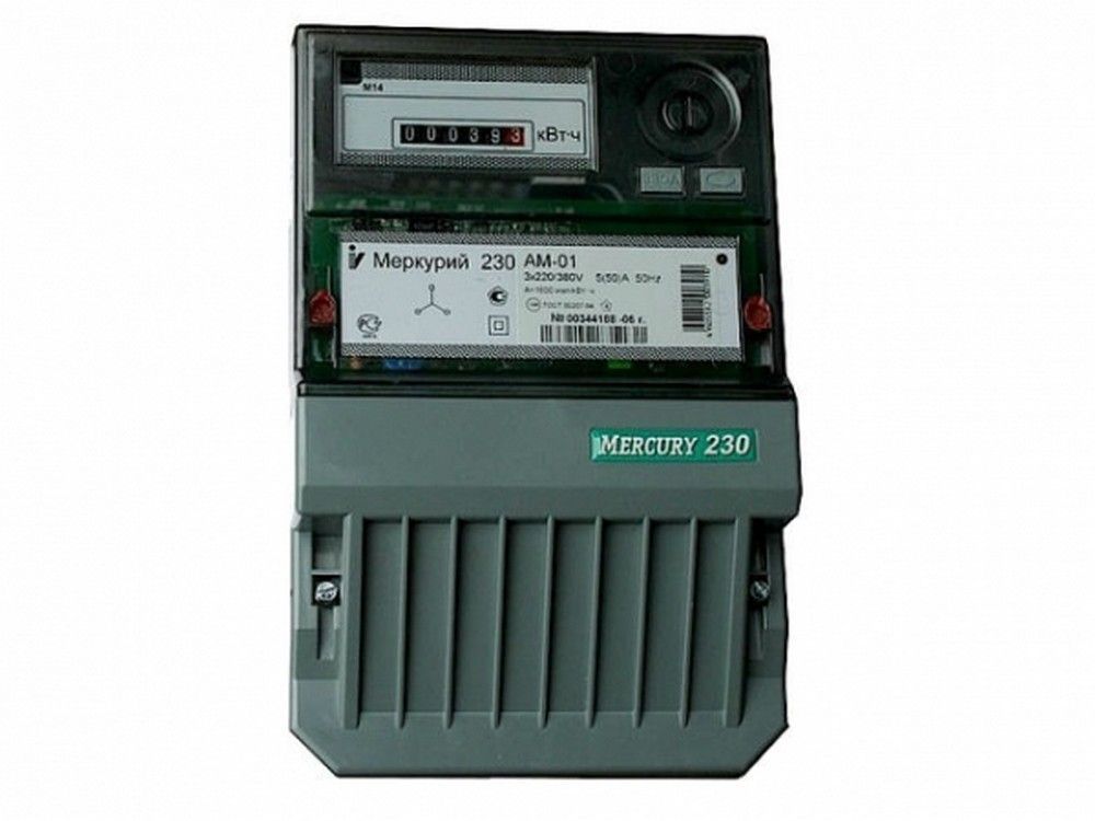 Электросчетчики Счётчик электроэнергии трехфазный Меркурий 230 АМ-01 Однотарифный 60А