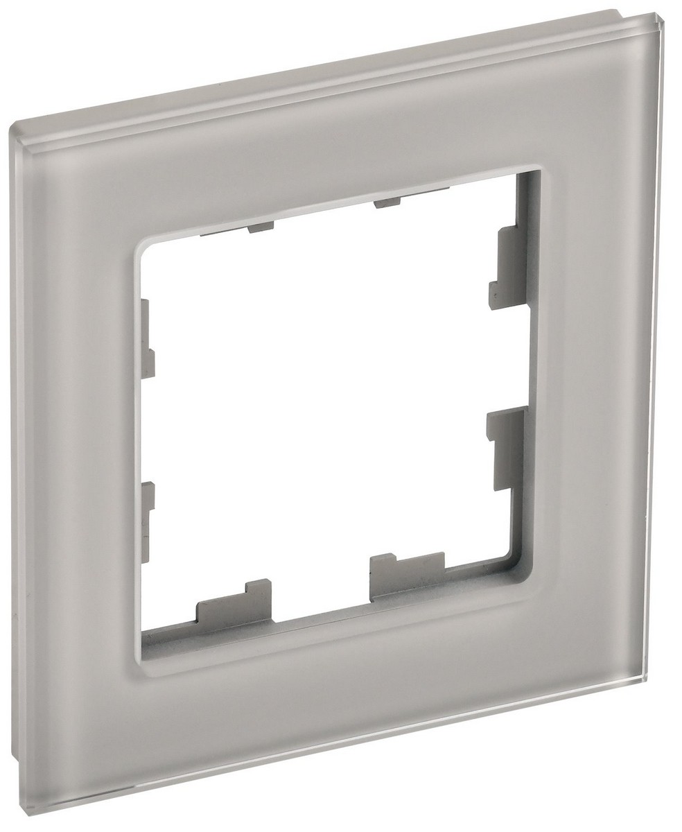 Рамка IEK BRITE 1-местная РУ-1-2-БрД стекло дымчатый BR-M12-G-K30