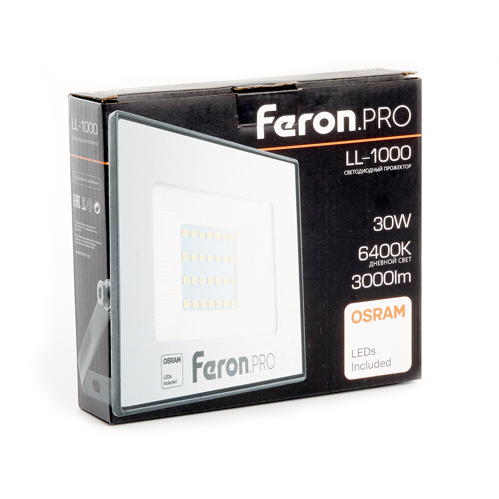 Светодиодный прожектор Feron.PRO LL-1000 IP65 30W 6400K 41539
