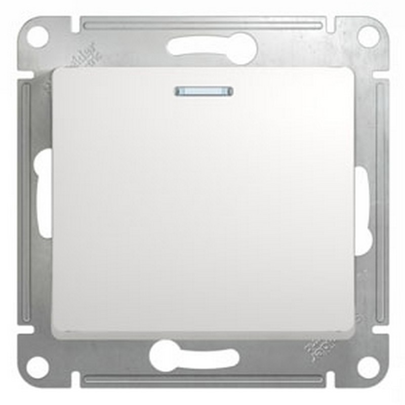 Переключатель Systeme Electric Glossa Белый 1-клавишный с подсветкой, сх.6а GSL000163