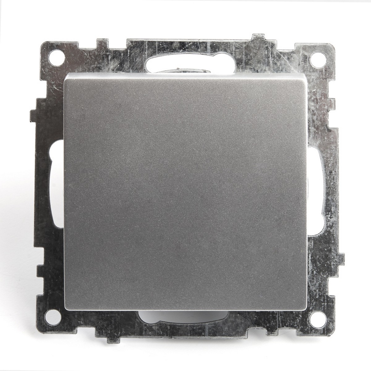 Выключатель 1-клавишный STEKKER GLS10-7103-03 250V 10А Катрин серебро 39575