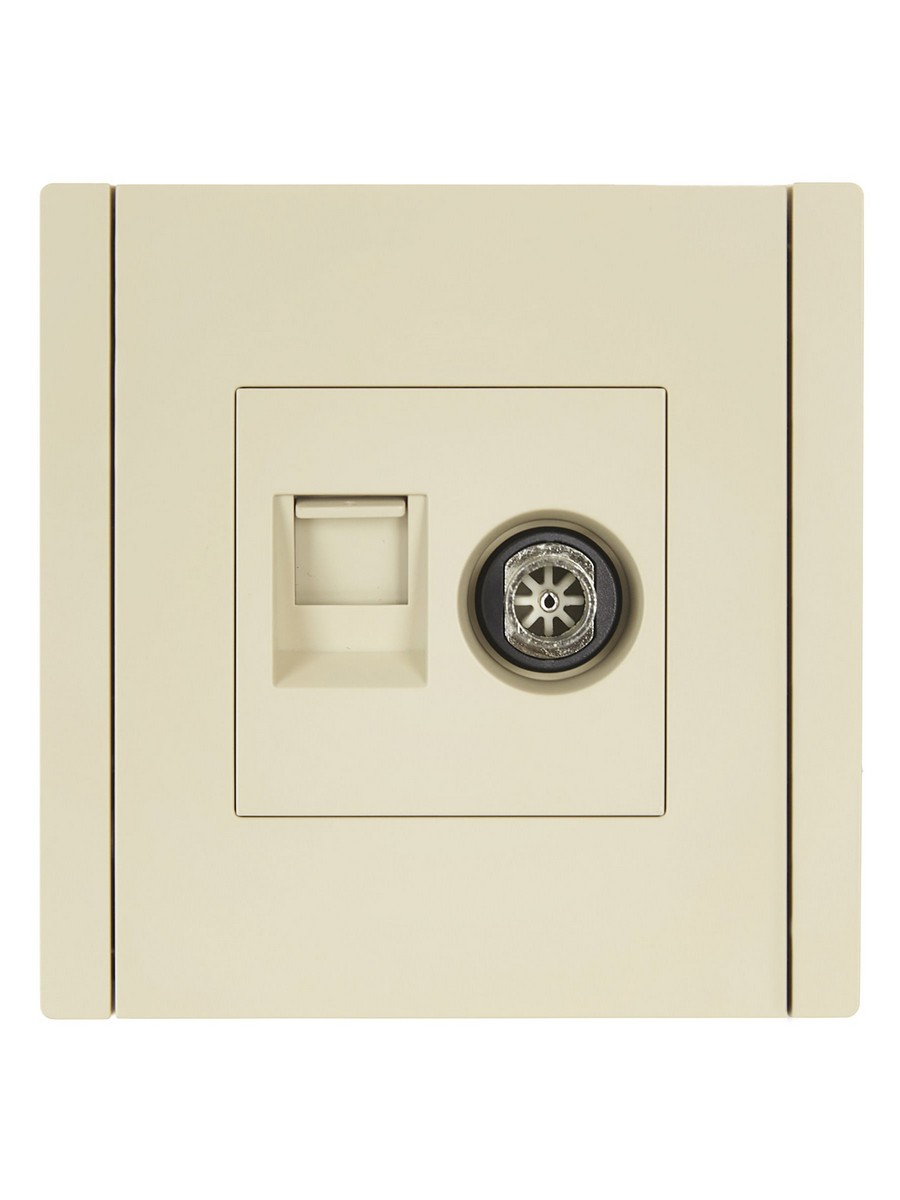 IEK FORTE&PIANO Ваниль Розетка IEK FORTE&PIANO Ваниль двойная TV+RJ45 кат.6 FP437