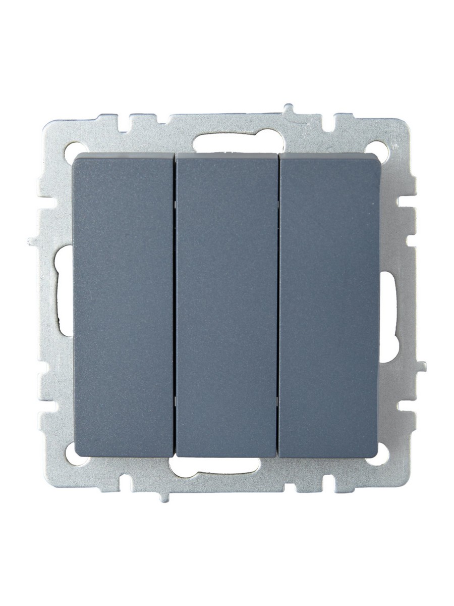 Выключатель IEK BRITE 3-клавишный 10А ВС10-3-0-БрМ маренго BR-V30-0-10-K35