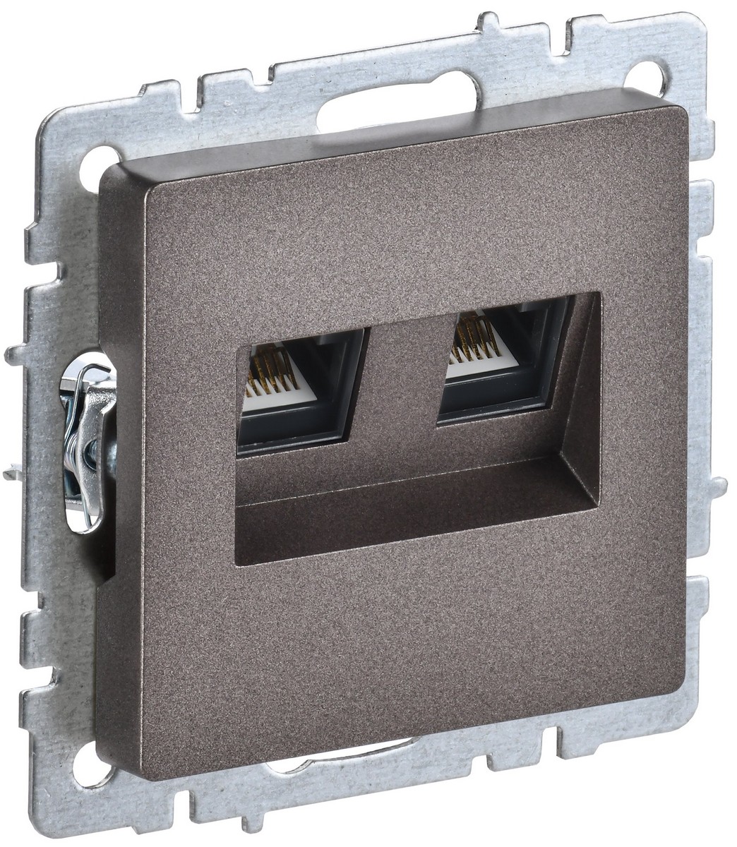 IEK Brite Бронза Розетка IEK BRITE двойная RJ11+RJ45 кат.5E РК/Т12-БрТБ темная бронза BR-KT20-O-1-K45
