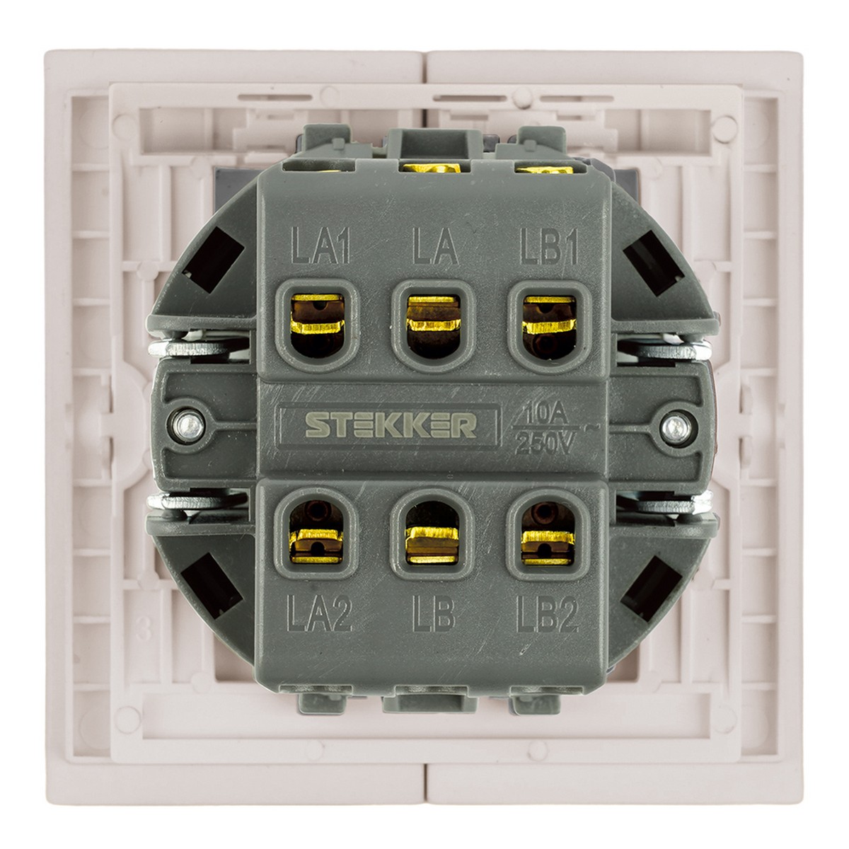 Мия - Розетки и выключатели Stekker Переключатель 2-клавишный STEKKER Мия RSW10-3107-08 пудровый жемчуг 50478