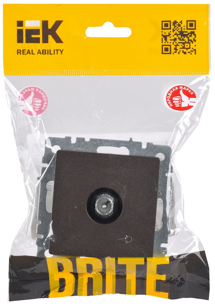 Розетка IEK BRITE TV проходная РТВ10-0-БрТБ темная бронза BR-A10-P-K45